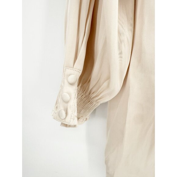 Sophie Cream Smocked Cut Current Air Blouse Sz S - Picture 6 of 10
